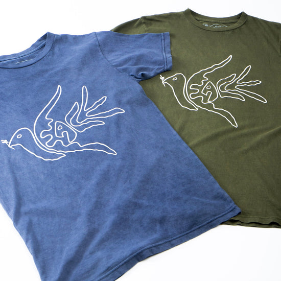 Peace Bird Vintage Tee Wear The Peace Short Sleeves Vintage Olive S