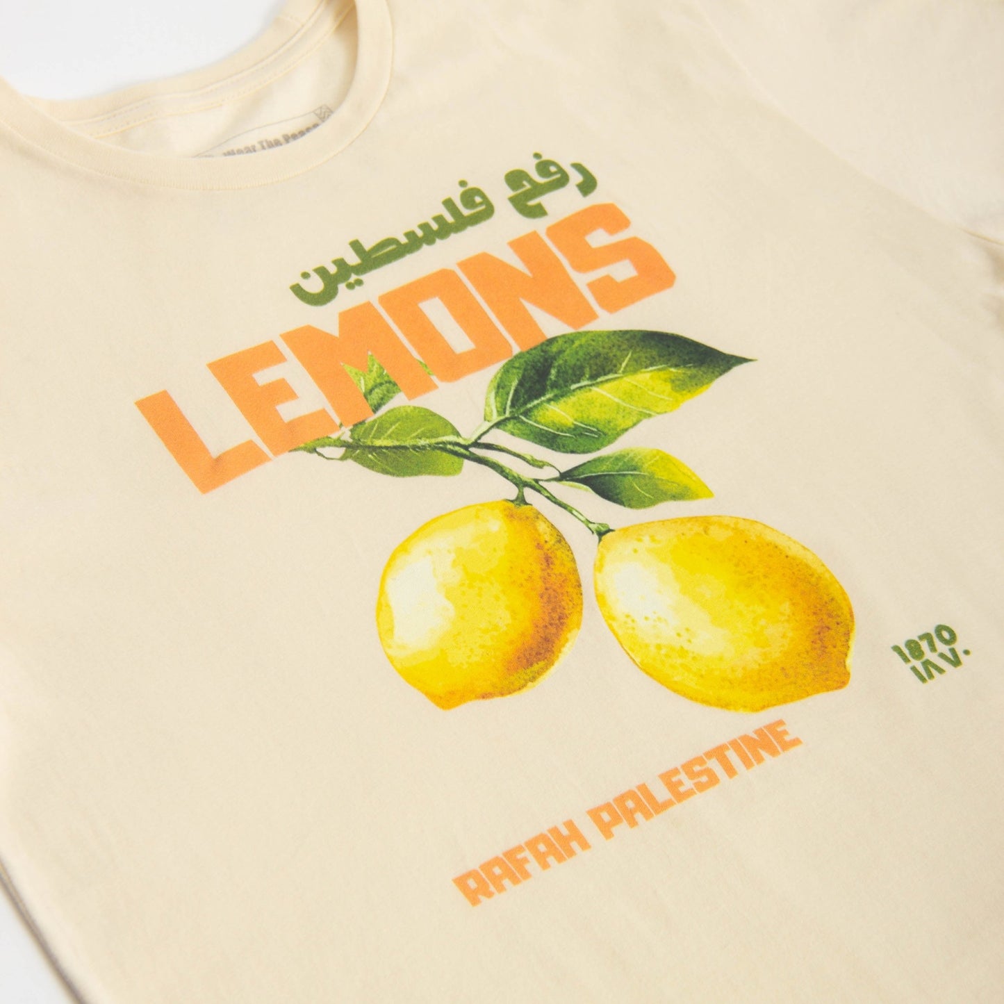 Rafah's Lemons Tee Wear The Peace Short Sleeves S