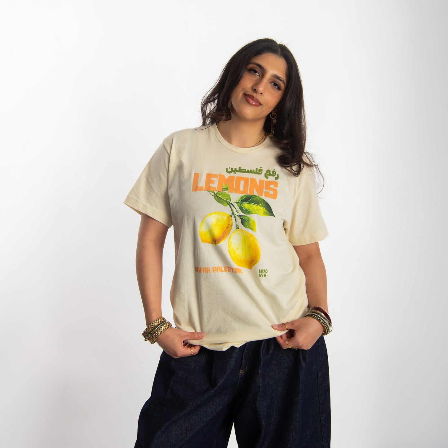 Rafah's Lemons Tee Wear The Peace Short Sleeves S