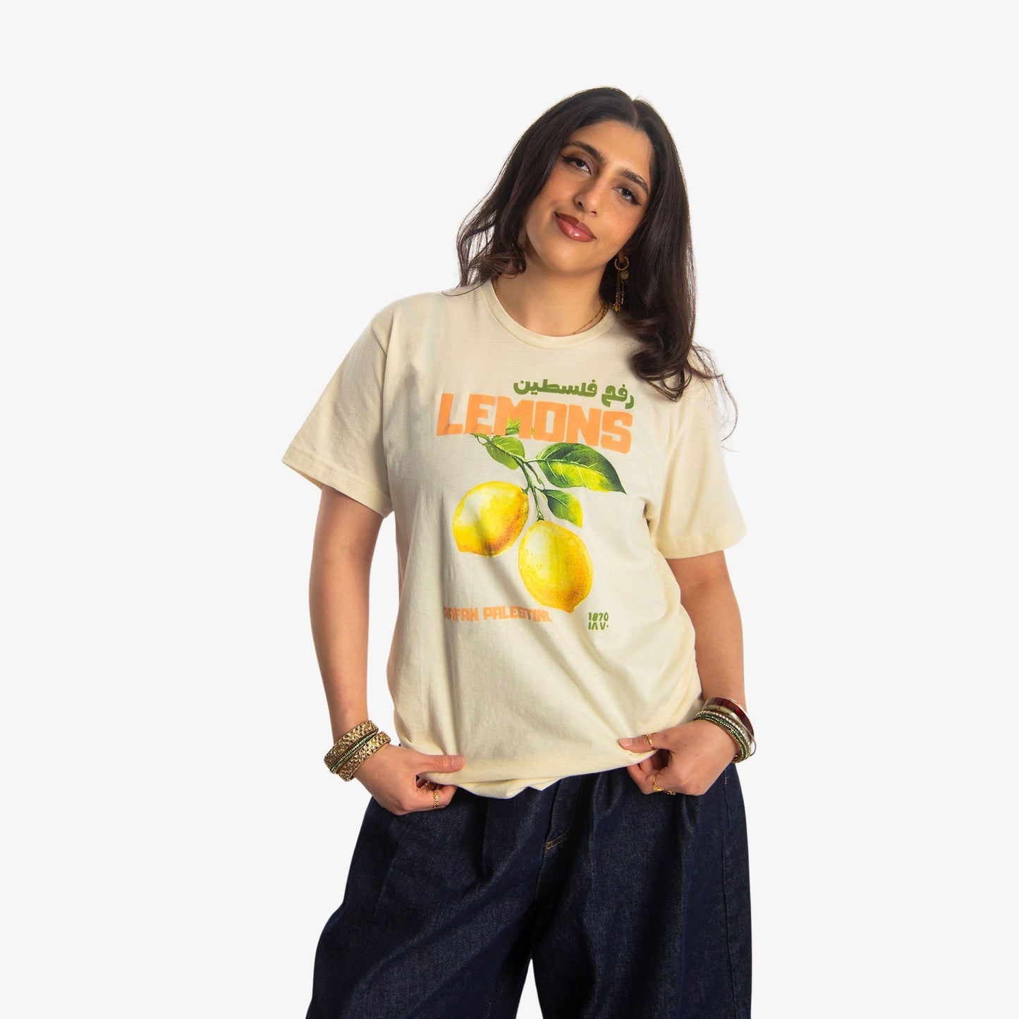 Rafah's Lemons Tee Wear The Peace Short Sleeves S