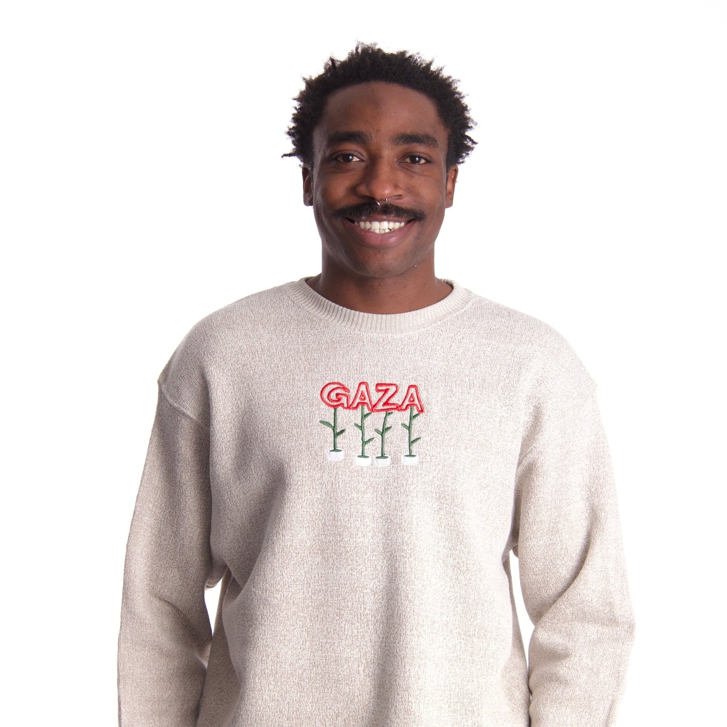 Seeds Of Gaza Embroidered Crewneck Wear The Peace Crewnecks S