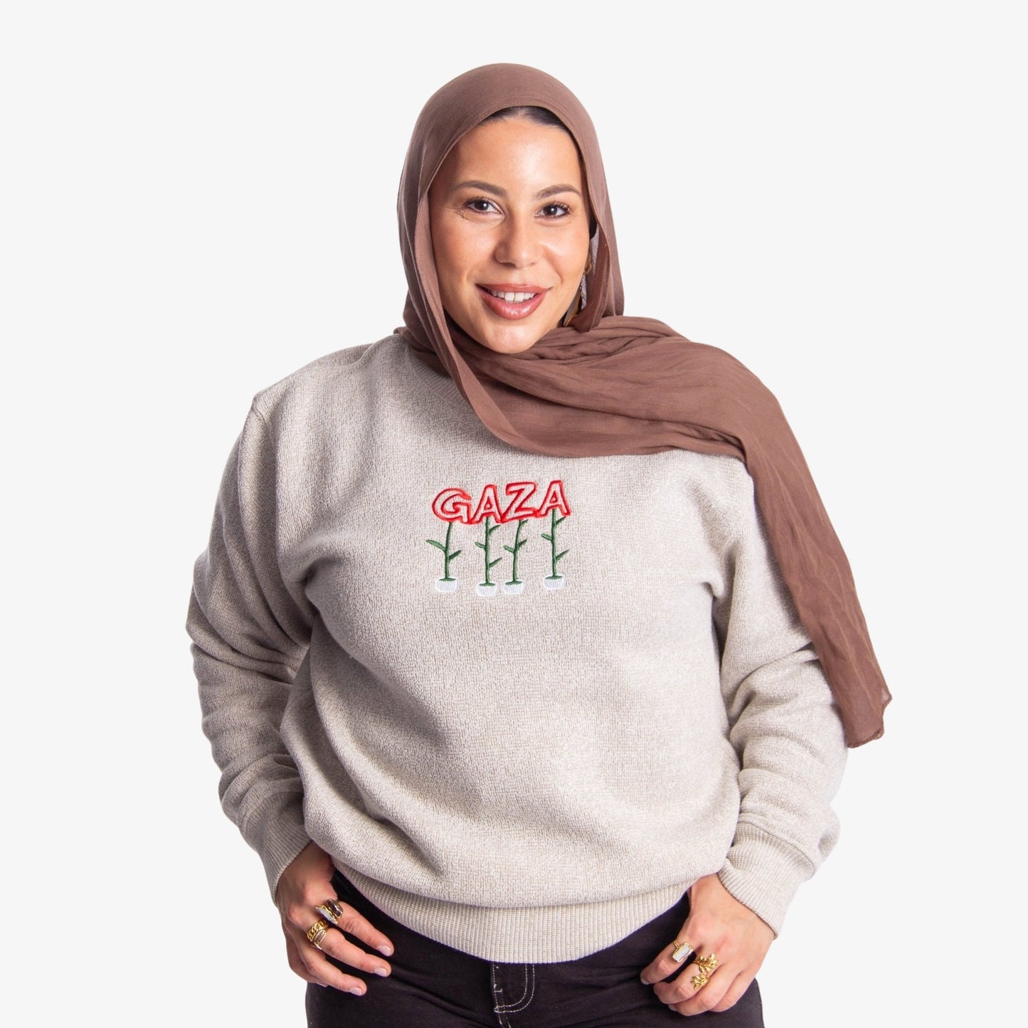 Seeds Of Gaza Embroidered Crewneck Wear The Peace Crewnecks S