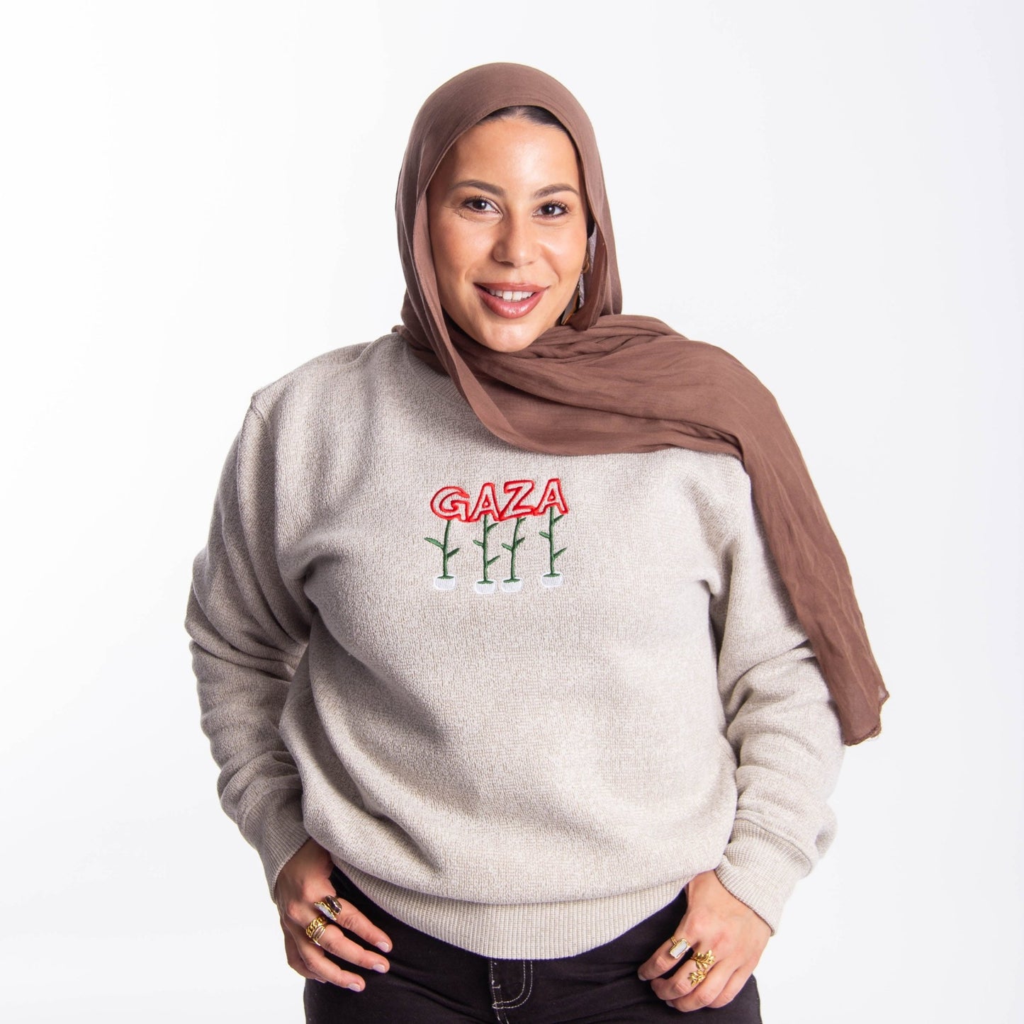 Seeds Of Gaza Embroidered Crewneck Wear The Peace Crewnecks S