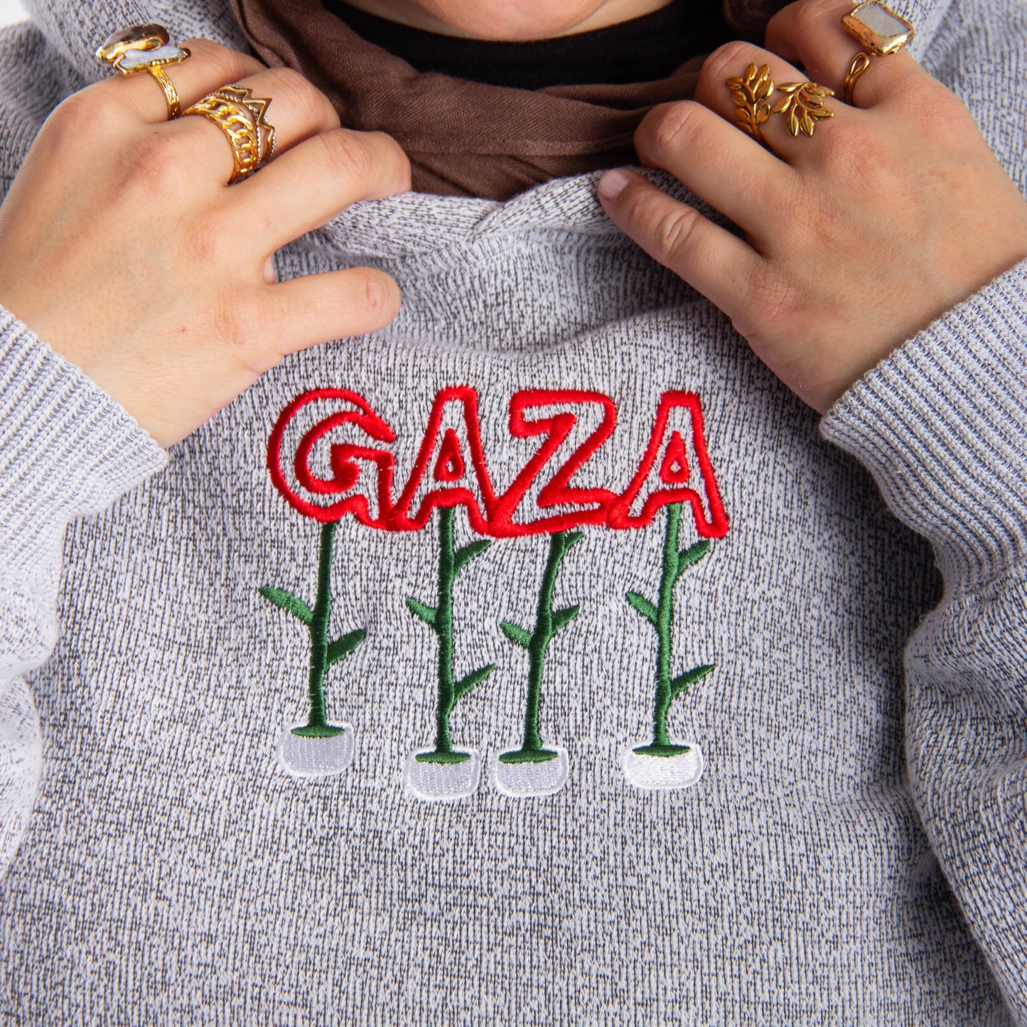 Seeds Of Gaza Embroidered Hoodie Wear The Peace Hoodies S