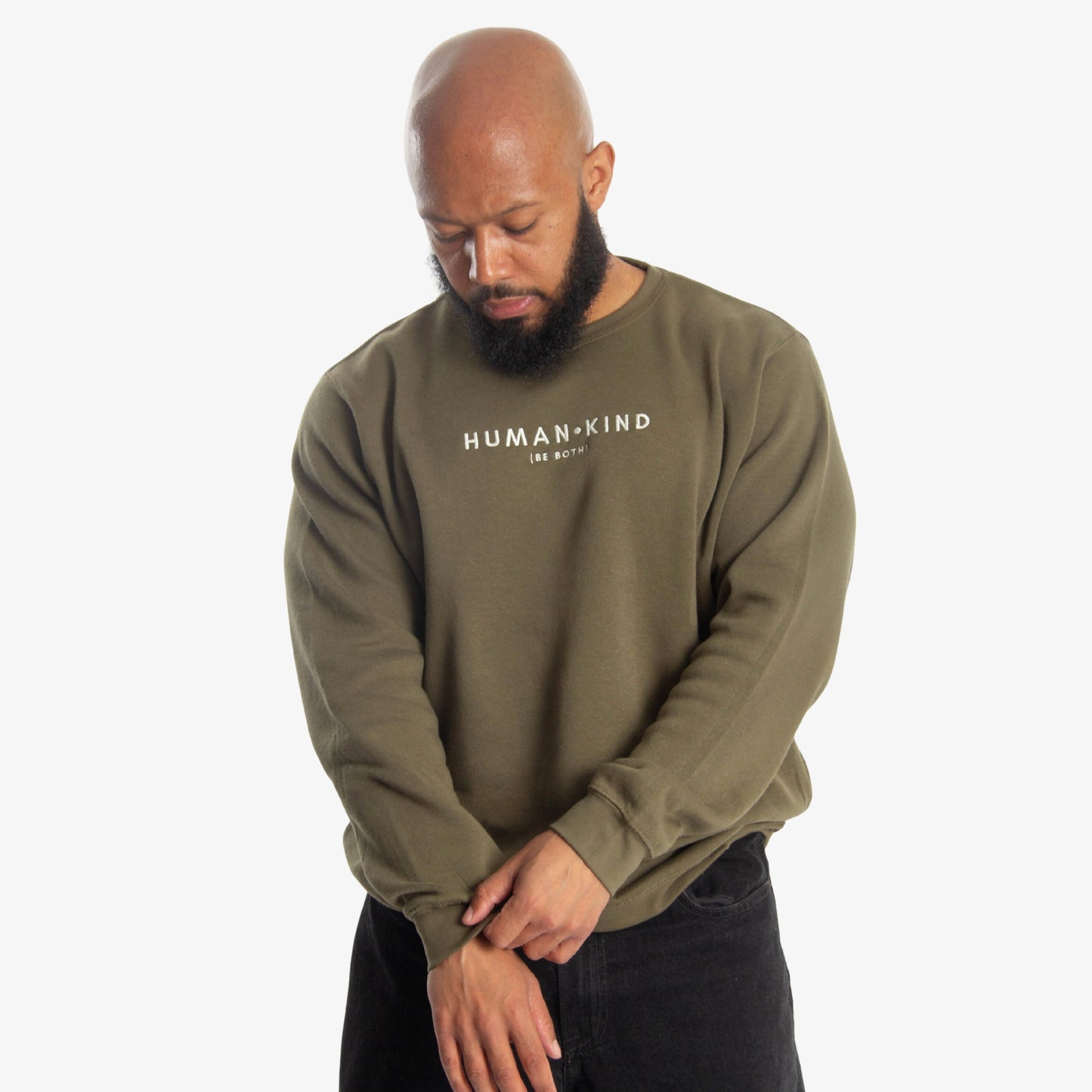 Human Kind Embroidered Crewneck