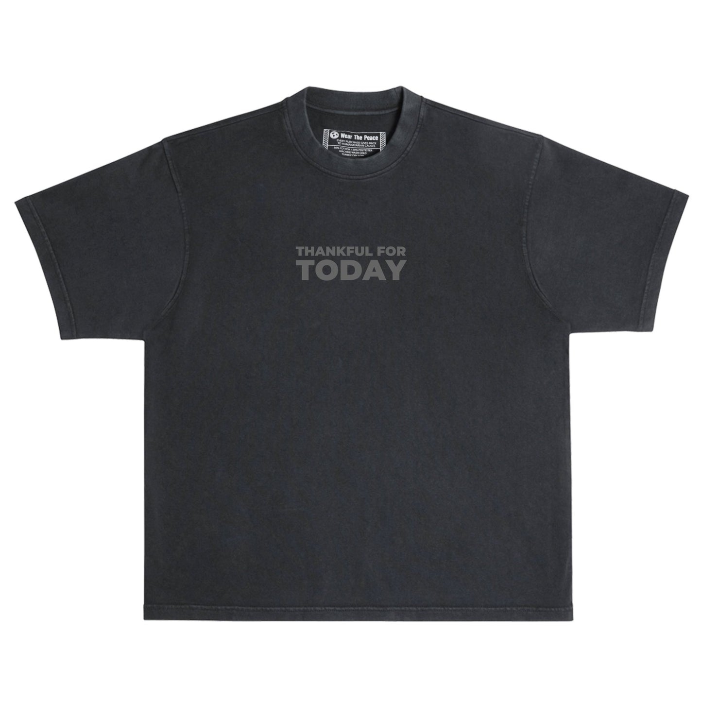 Thankful For Today Heavyweight Tee Wear The Peace Short Sleeves Black S