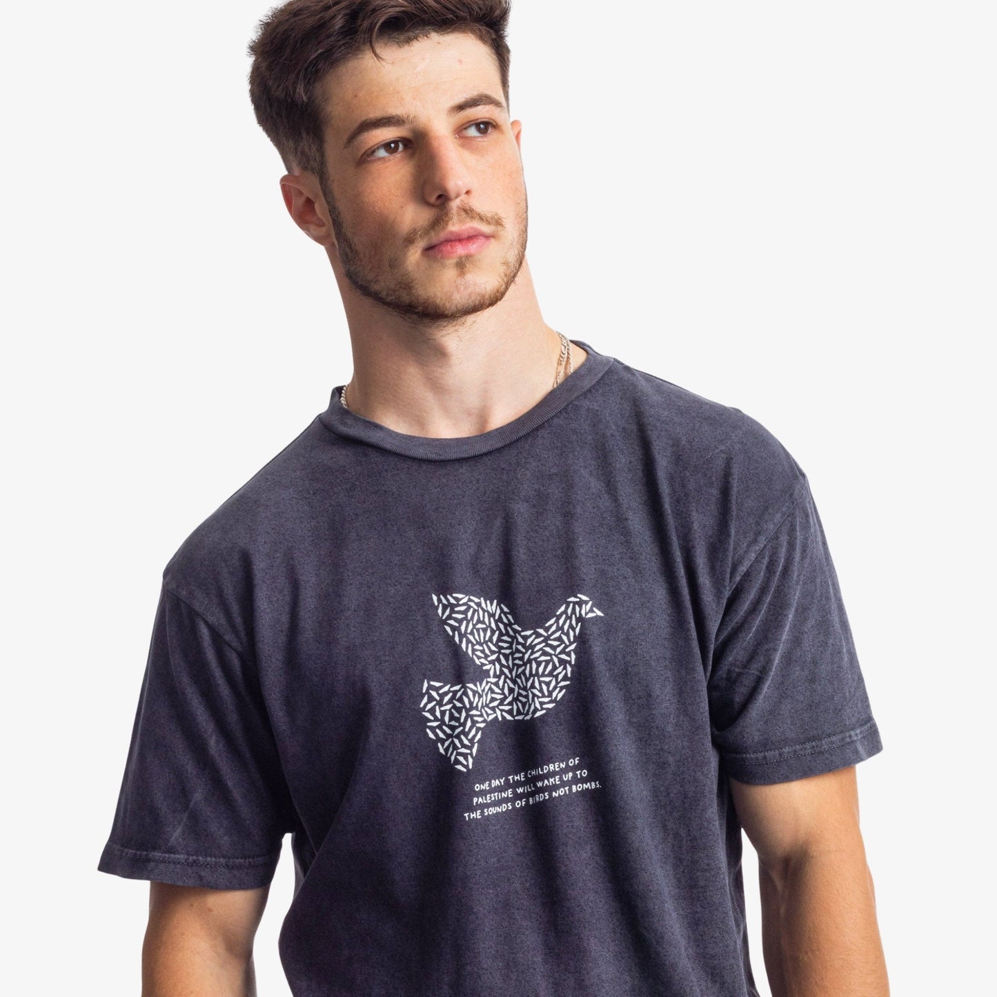 The Sounds Of Birds Tee Wear The Peace Short Sleeves Vintage Black S