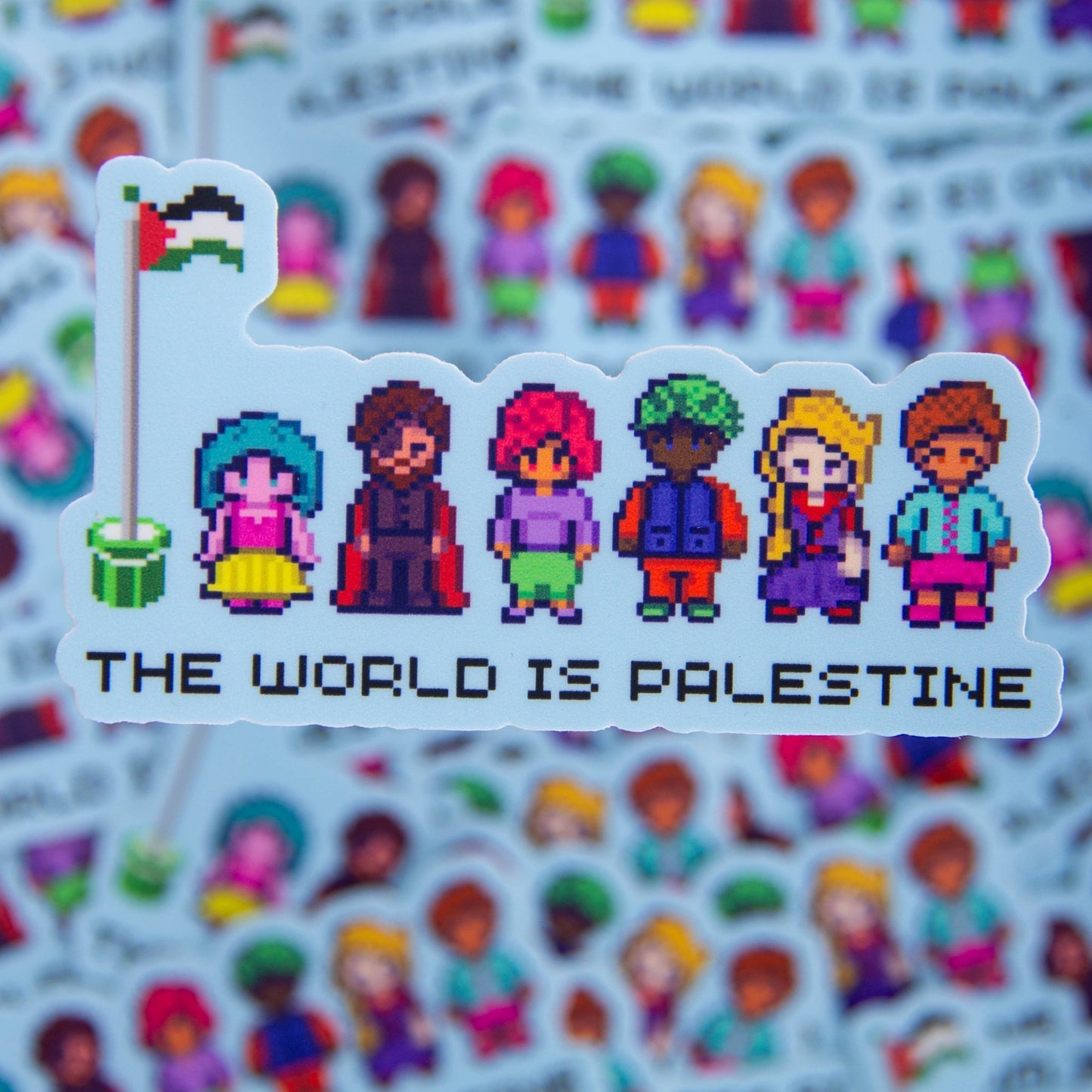 The World Is Palestine Sticker Wear The Peace Stickers