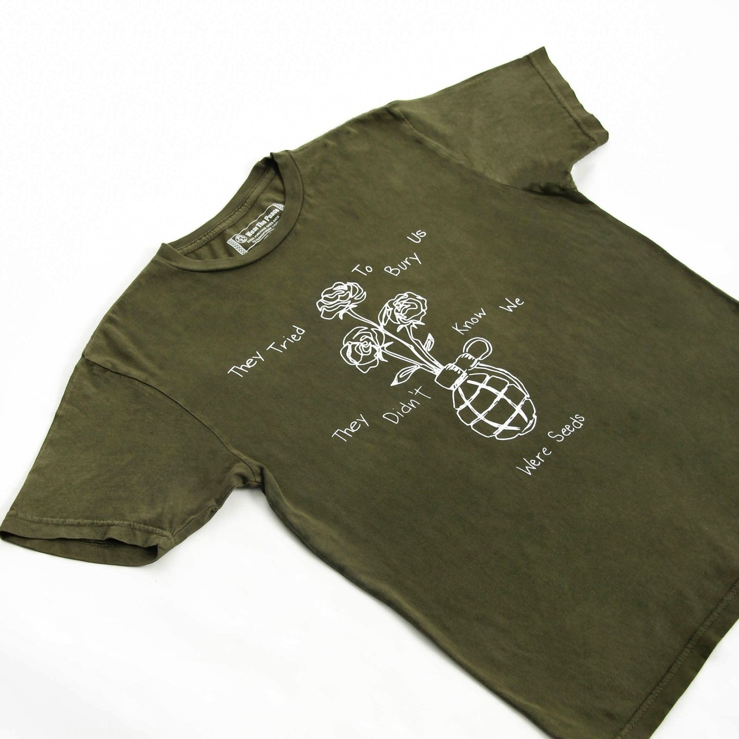 They Tried To Bury Us Tee Wear The Peace Short Sleeves Vintage Olive S