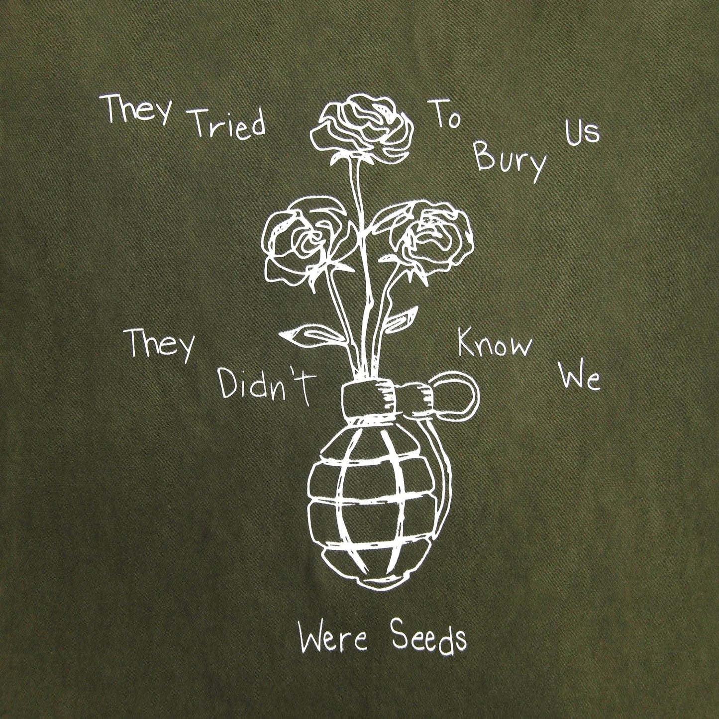 They Tried To Bury Us Tee Wear The Peace Short Sleeves Vintage Olive S