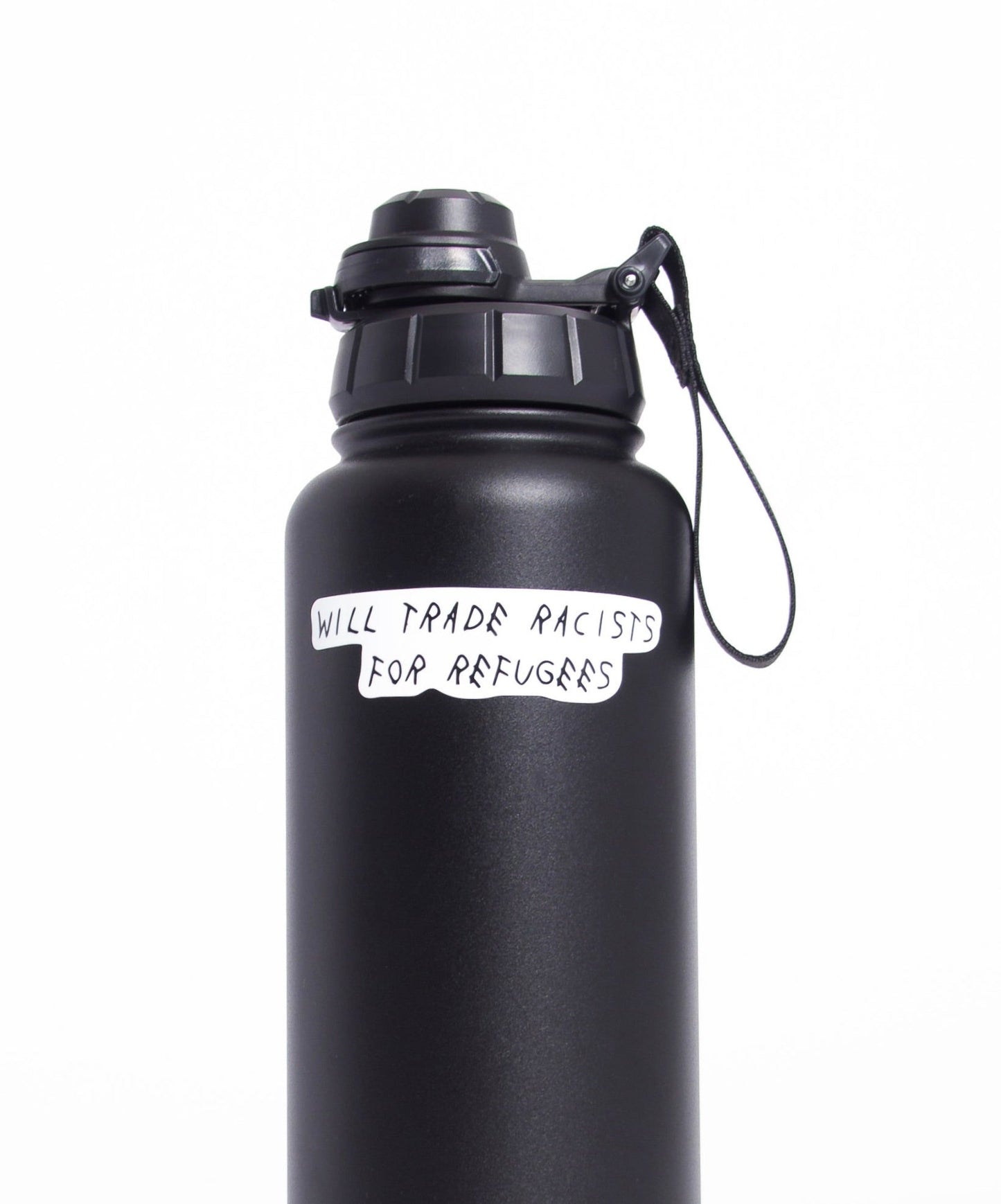 Trade Racists For Refugees Sticker Wear The Peace Stickers 1 inch x 3.5 inches