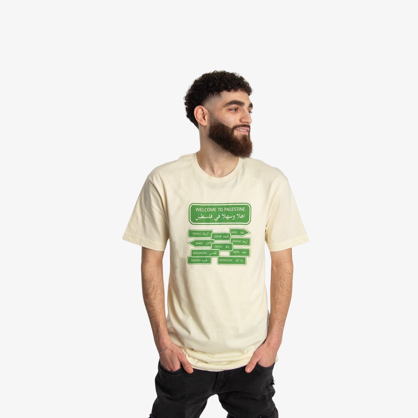 Welcome To Palestine Tee Wear The Peace Short Sleeves S