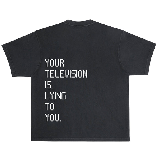 Your Television Is Lying Heavyweight Tee Wear The Peace Short Sleeves S