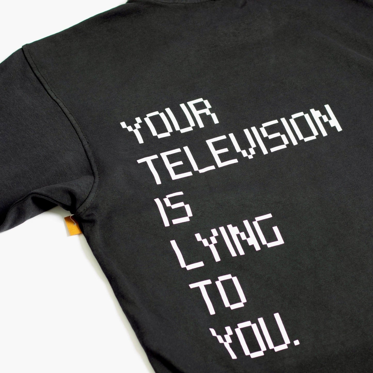 Your Television Is Lying Heavyweight Tee Wear The Peace Short Sleeves S