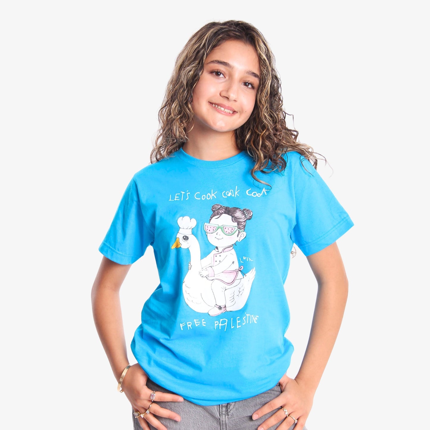 Youth Let's Cook Tee (Leen X WTP) Wear The Peace Youth Crewneck Blue XS