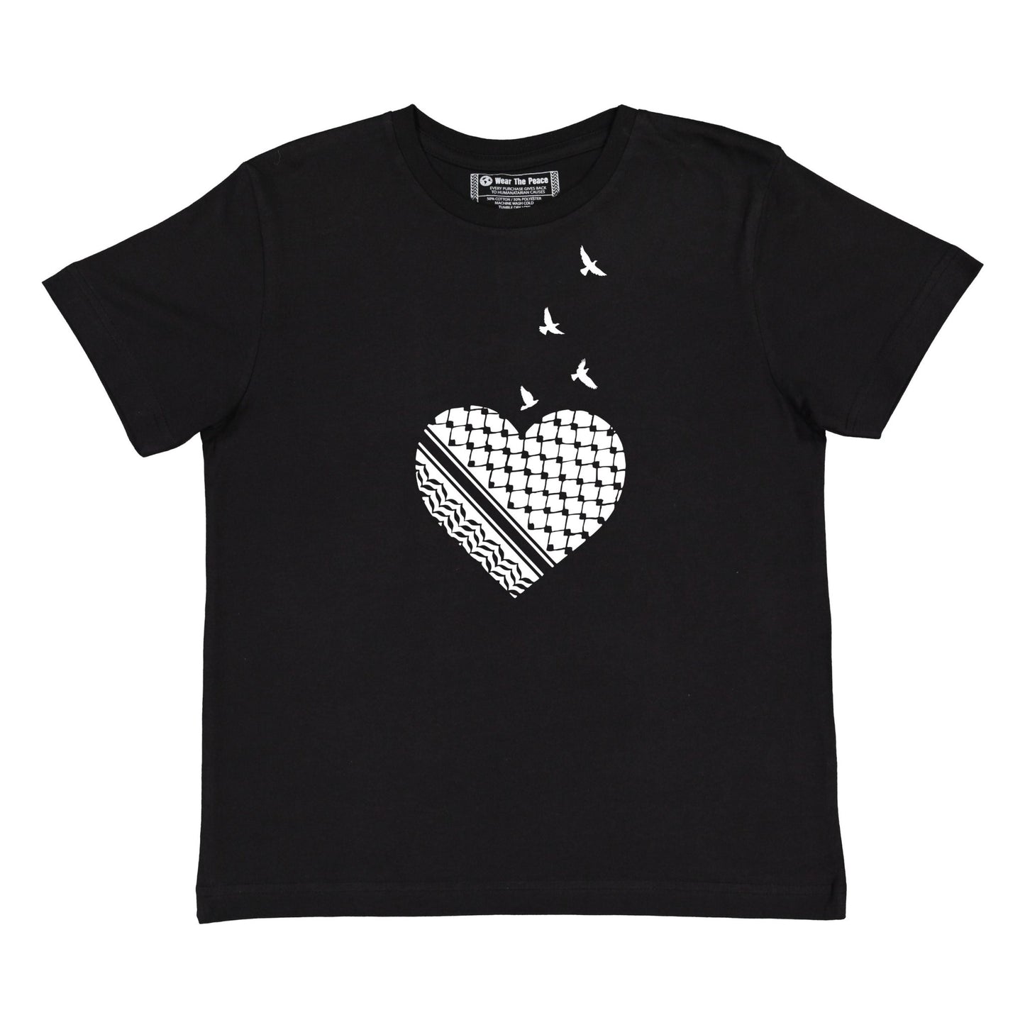 Youth Palestine Heart Tee Wear The Peace Short Sleeves Basil XS