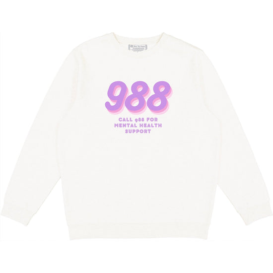 Load image into Gallery viewer, 988 Mental Health Crewneck Wear The Peace Crewnecks White S
