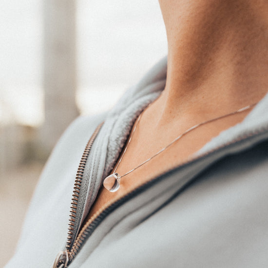 Water Drop Sterling Silver Necklace Silver