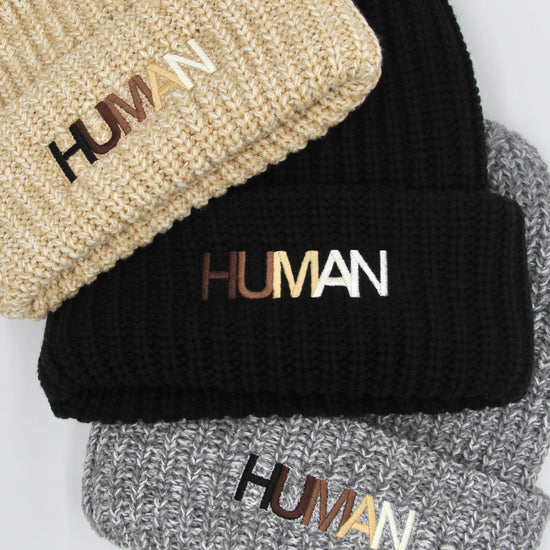 Human Embroidered Beanie