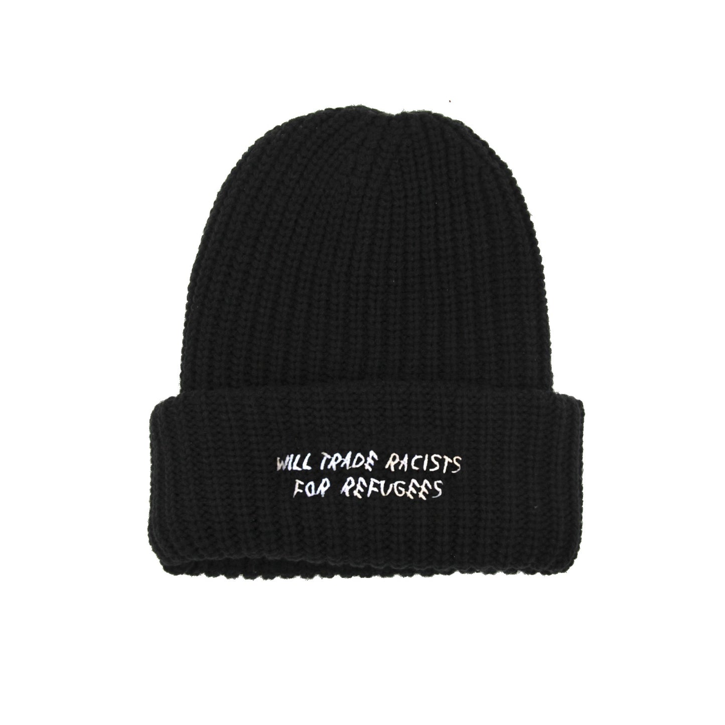 Load image into Gallery viewer, Will Trade Racists Embroidered Beanie
