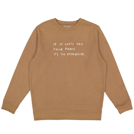 Load image into Gallery viewer, Cost Of Peace Crewneck Wear The Peace Crewnecks Brown S
