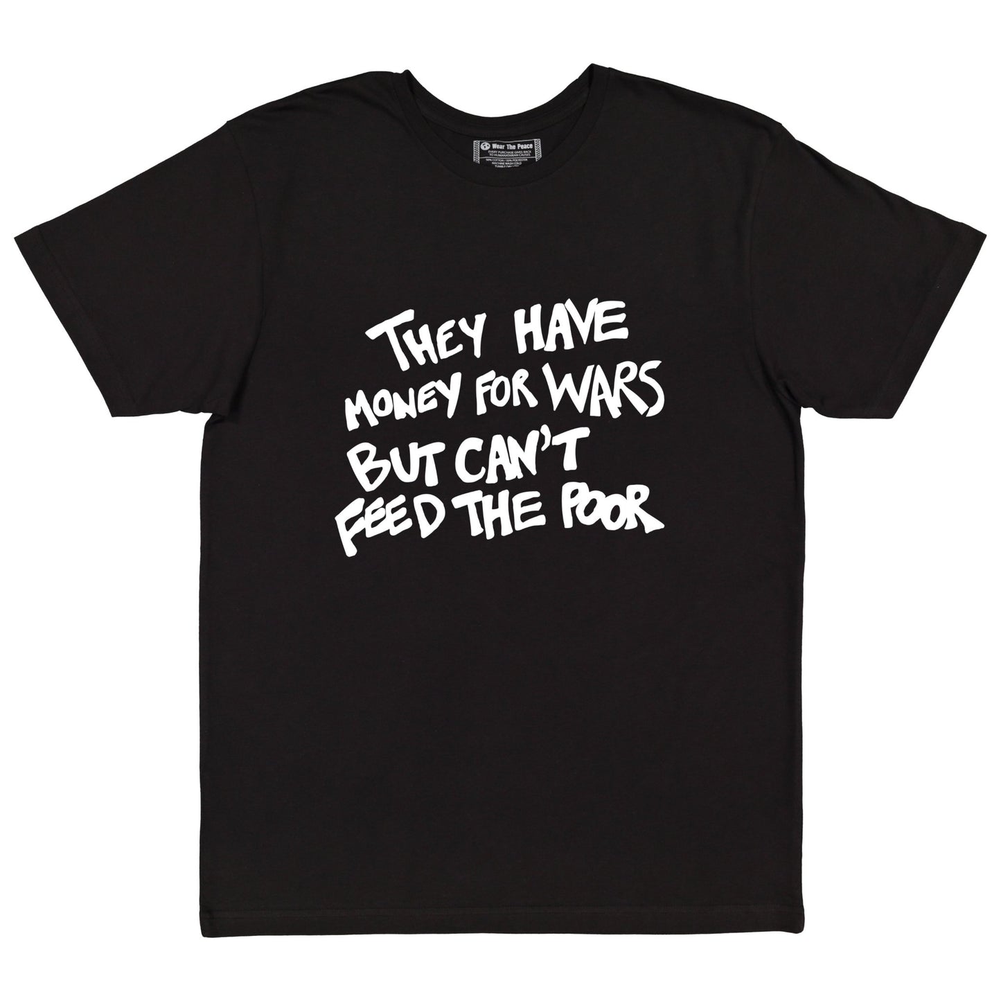 Load image into Gallery viewer, Feed The Poor Tee Wear The Peace Short Sleeves Black S
