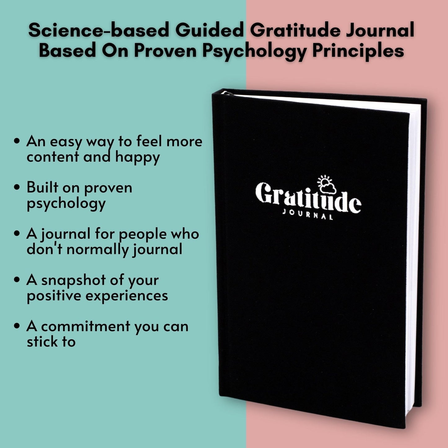 Gratitude Journal Wear The Peace Journal Black