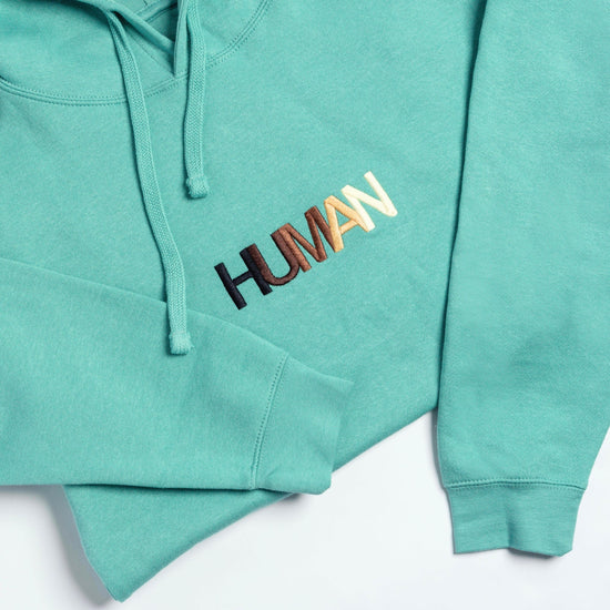 Load image into Gallery viewer, Human Embroidered Hoodie Wear The Peace Hoodies Saltwater S
