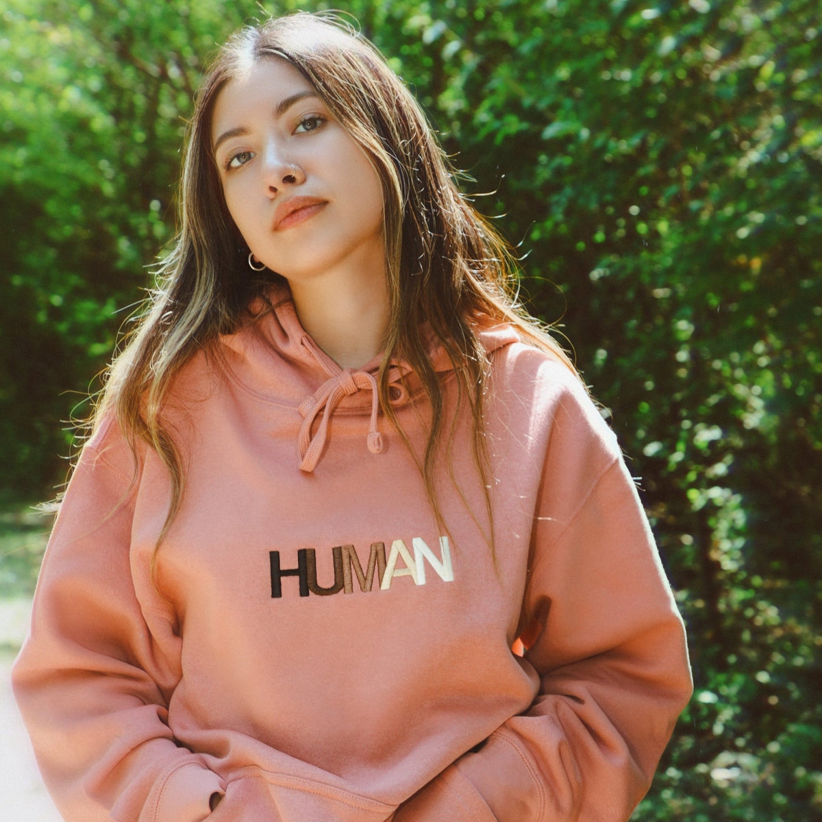 Human Embroidered Hoodie | We Are All Human – Wear The Peace