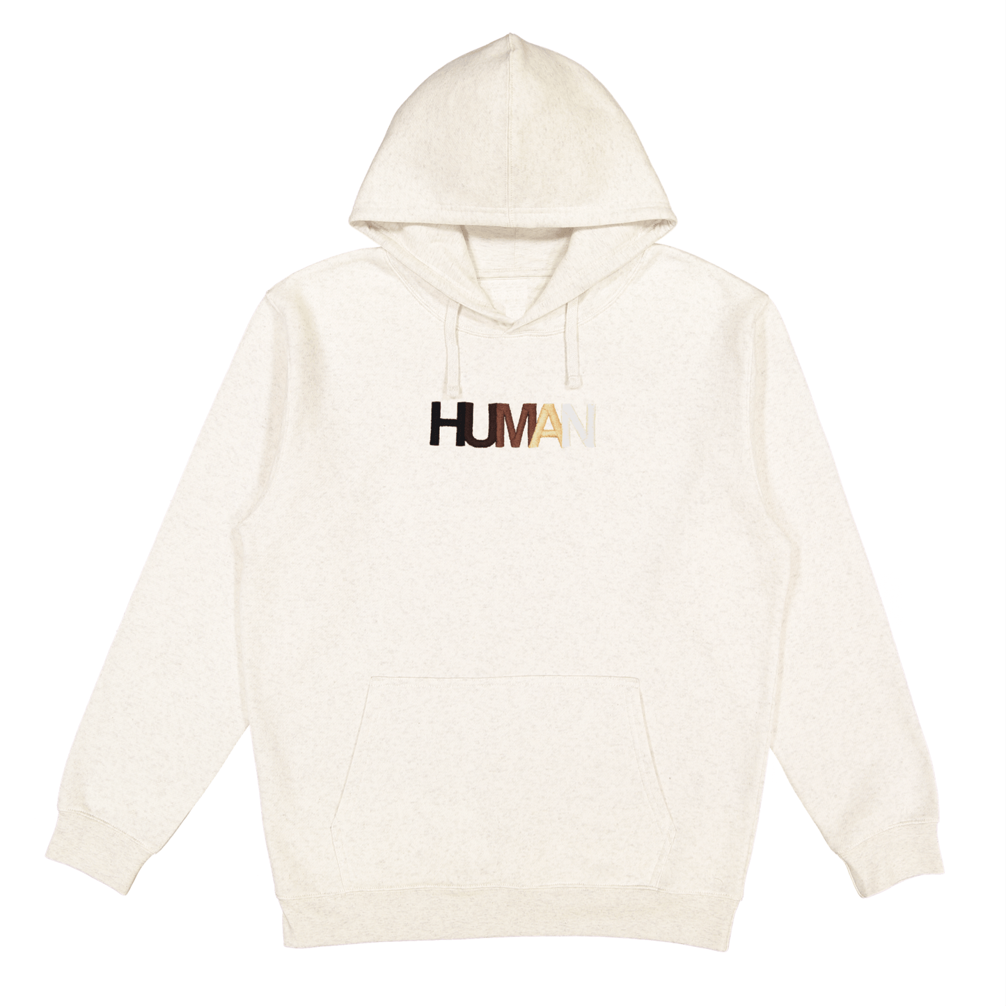 Load image into Gallery viewer, Human Embroidered Oatmeal Hoodie Wear The Peace Hoodies S
