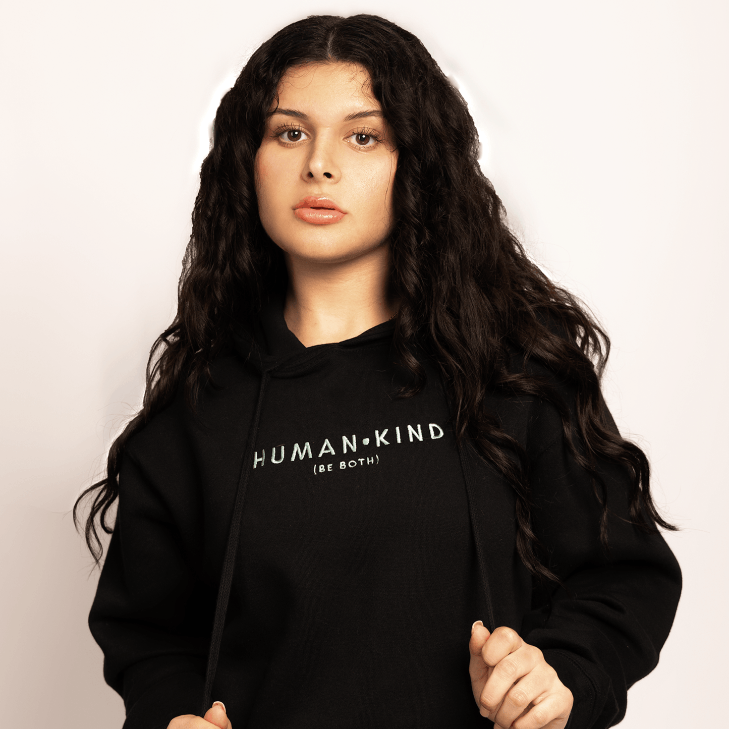 Wear The Peace Human Kind Embroidered Hoodie Mauve S