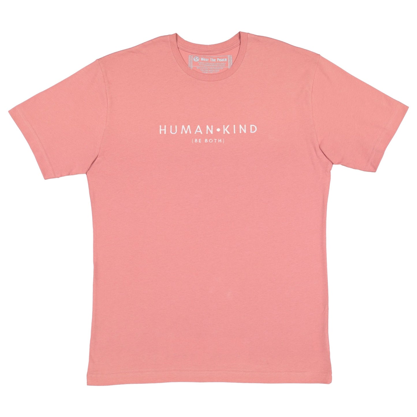 Human Kind Embroidered Tee Wear The Peace Short Sleeves S Mauve