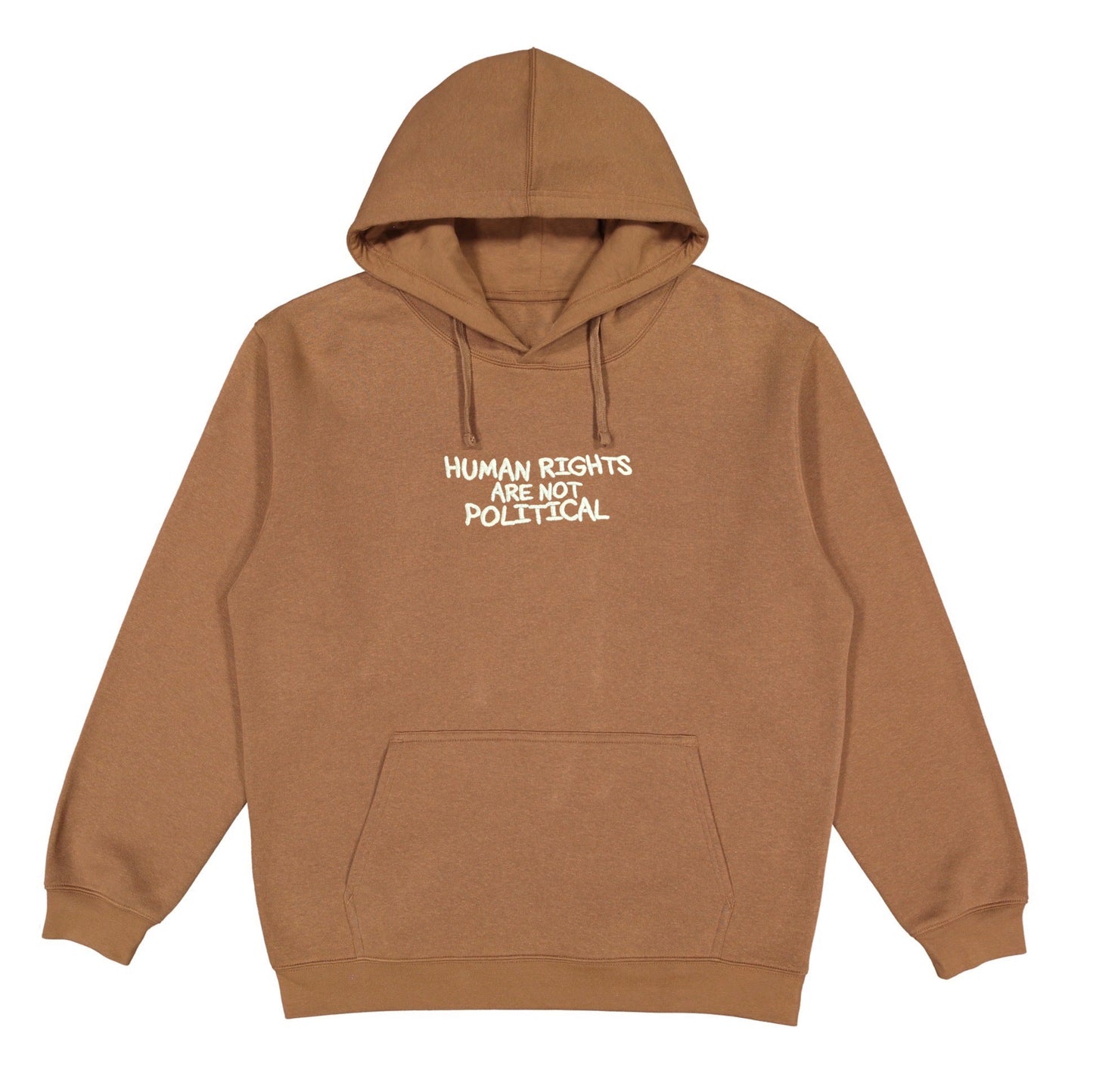 Load image into Gallery viewer, Human Rights Embroidered Hoodie Wear The Peace Hoodies S Brown
