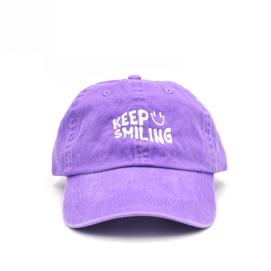 Keep Smiling Cap Wear The Peace Dad Caps Washed Purple