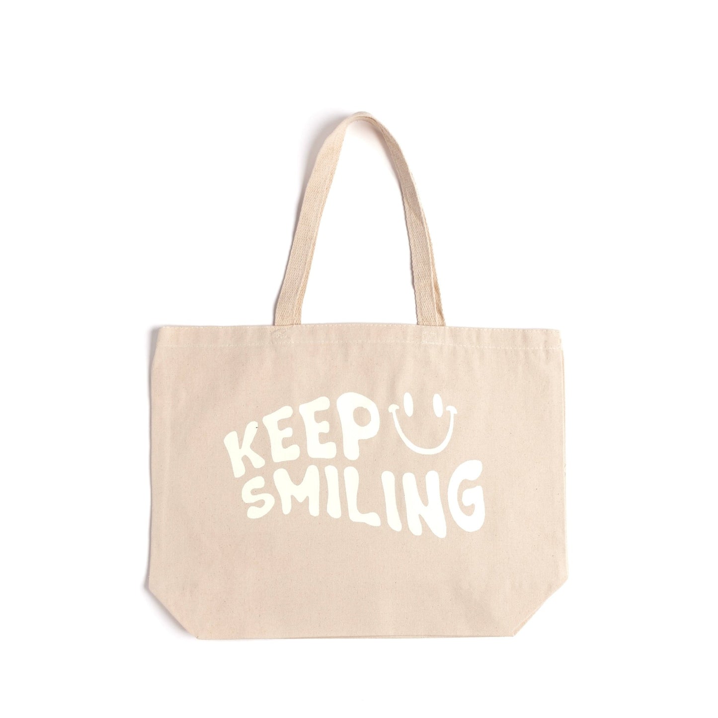 Keep Smiling Jumbo Tote Bag Wear The Peace