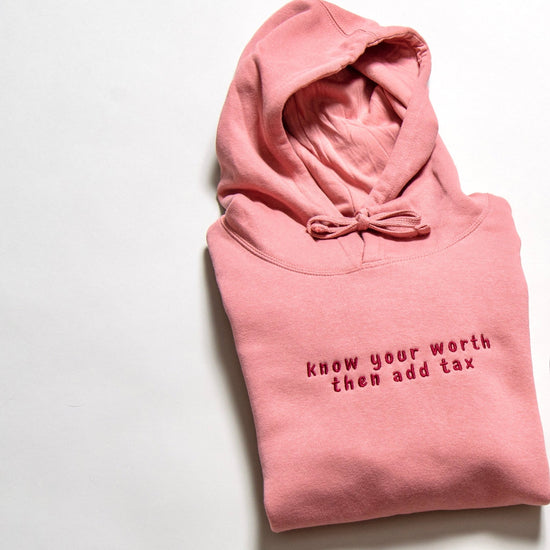 Know Your Worth Hoodie Wear The Peace Hoodies Mauve S