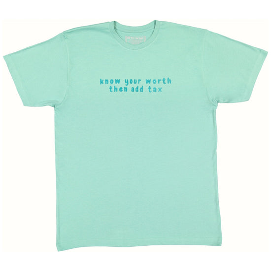 Load image into Gallery viewer, Know Your Worth Mint Tee Wear The Peace Short Sleeves Mint S
