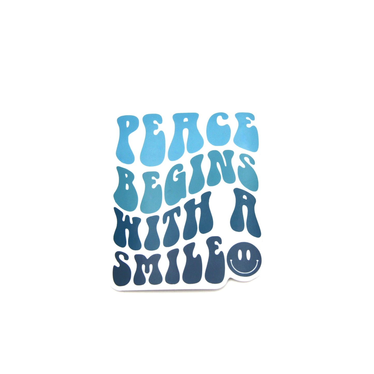 Peace Begins With A Smile Sticker Wear The Peace Stickers 2.5 inches x 2 inches