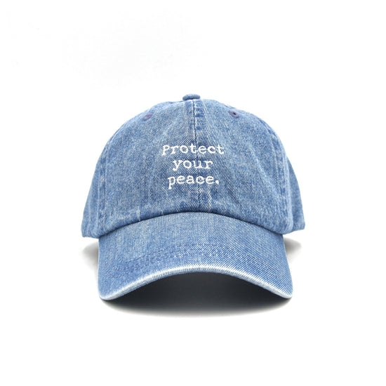 Protect Your Peace Denim Dad Cap - Wear The Peace