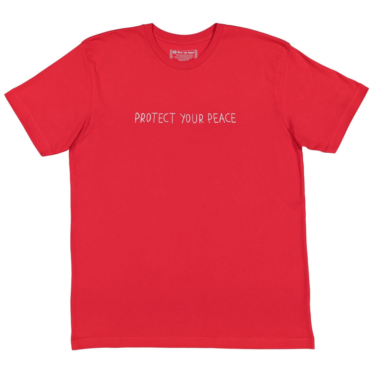 Protect Your Peace Embroidered Tee Wear The Peace Short Sleeves Red S