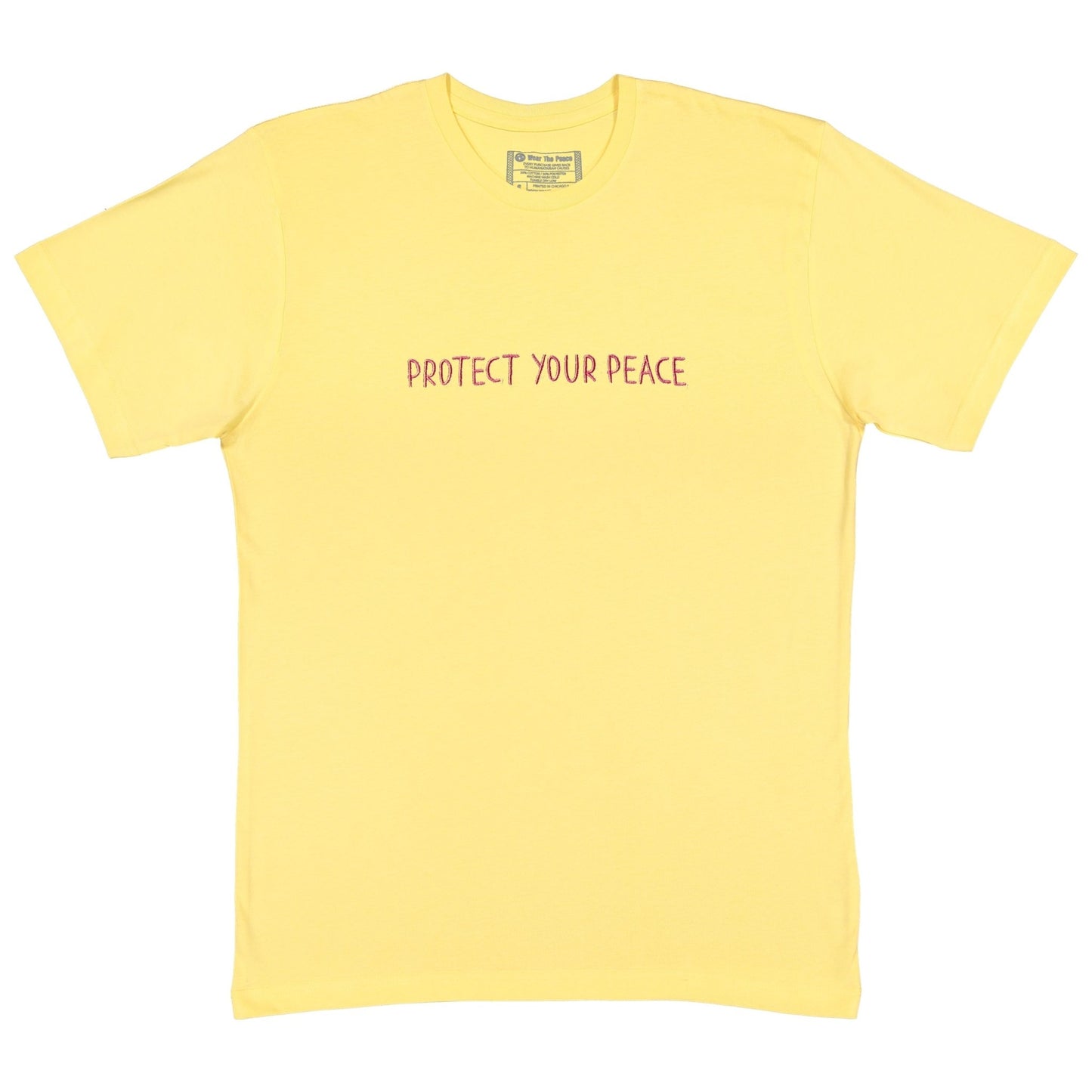 Protect Your Peace Embroidered Tee Wear The Peace Short Sleeves Yellow S
