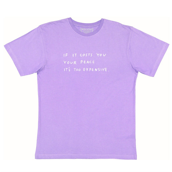 The Cost Of Peace Lavender & Brown Tee Wear The Peace Short Sleeves Lavender S