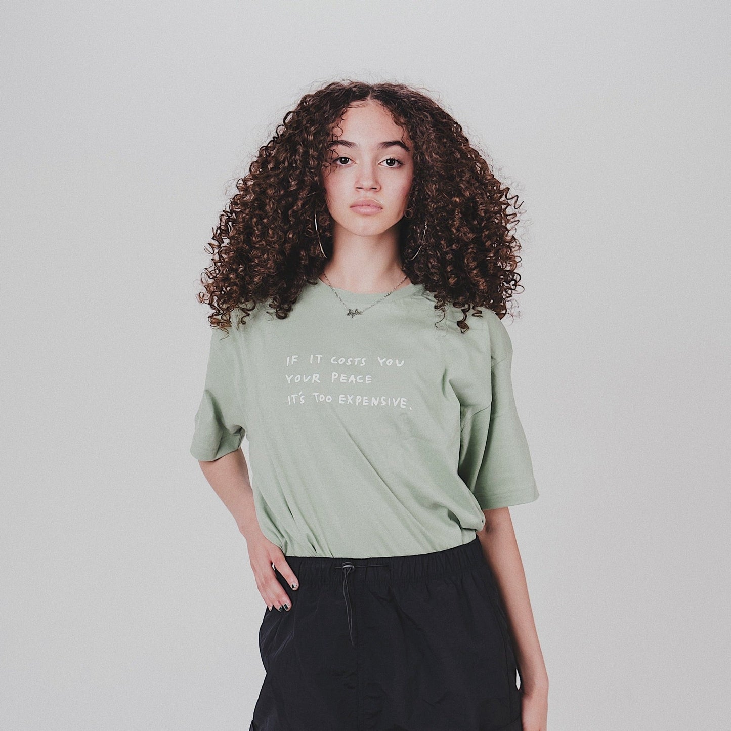 The Cost Of Peace Tee Wear The Peace Short Sleeves Sage S