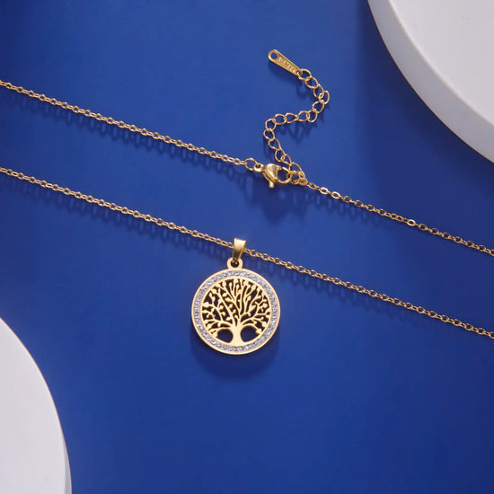 Load image into Gallery viewer, Tree Necklace Wear The Peace Necklaces Gold
