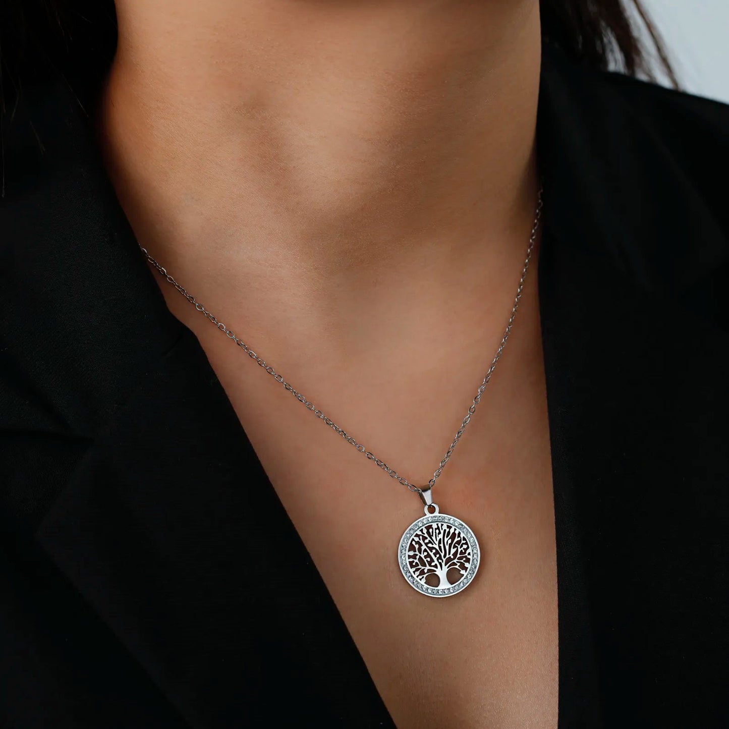 Load image into Gallery viewer, Tree Necklace Wear The Peace Necklaces Silver
