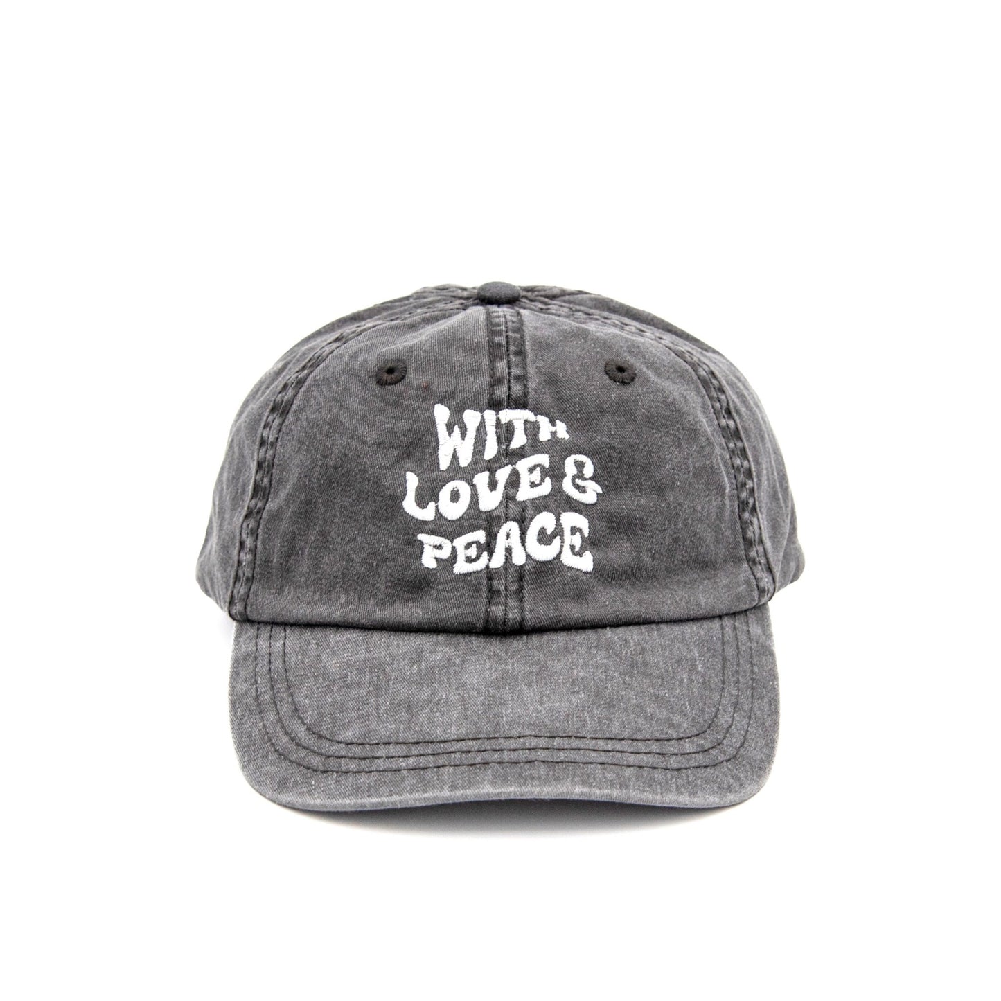 With Love And Peace Cap Wear The Peace Dad Caps Washed Gray