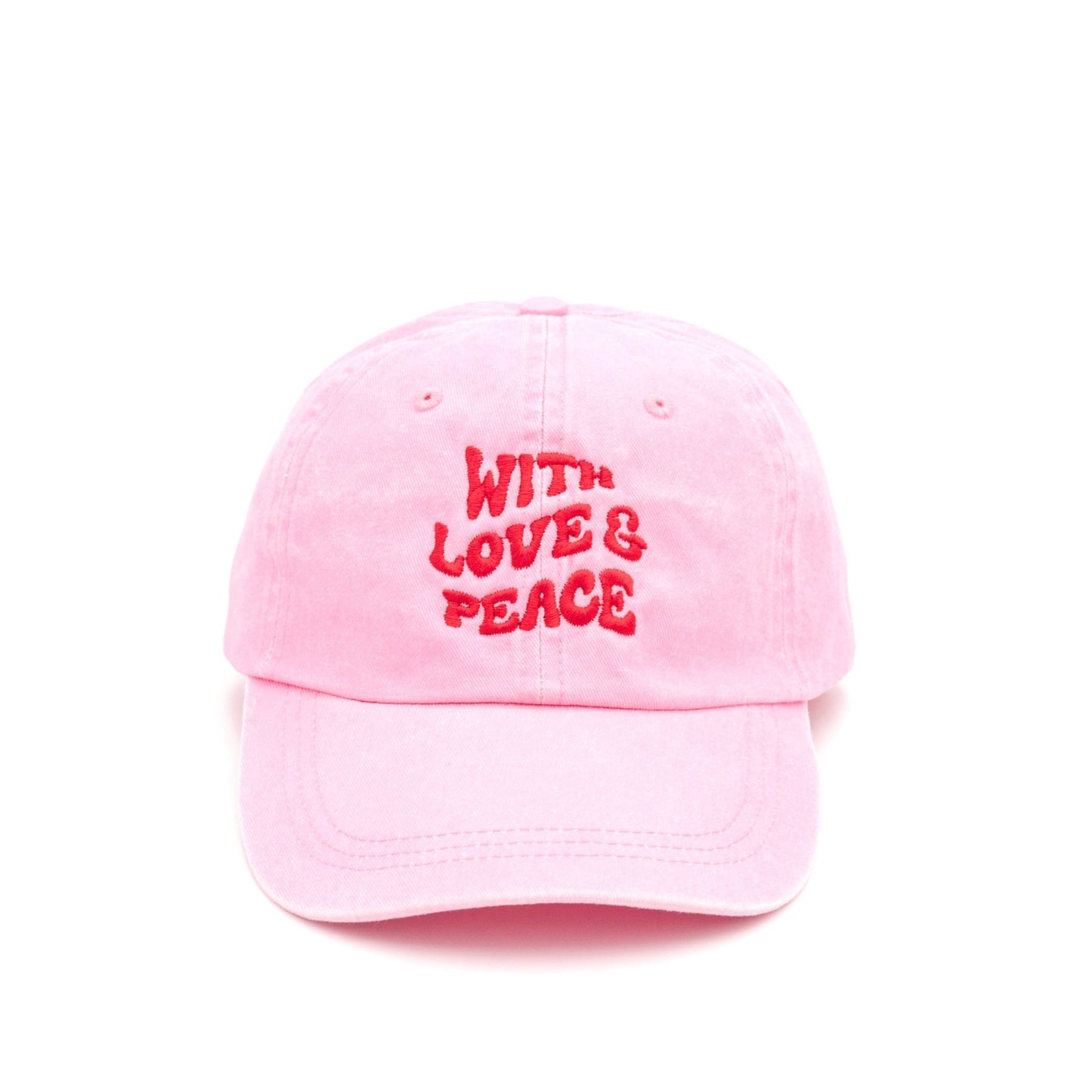 With Love And Peace Cap Wear The Peace Dad Caps Pink