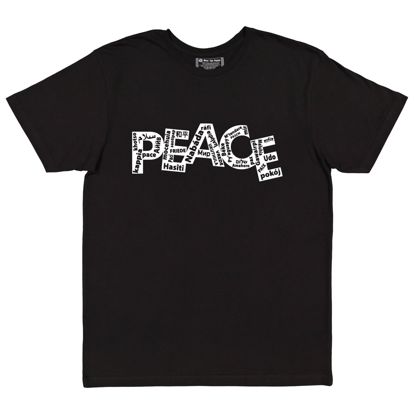 World Language Peace Tee Wear The Peace Short Sleeves Black S